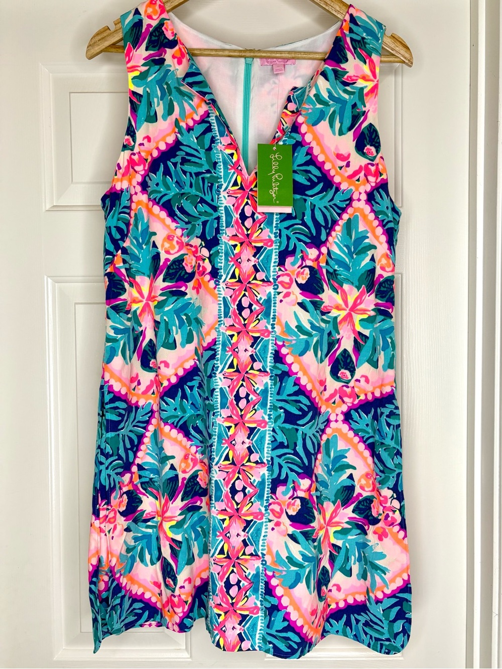 NWT Lilly Pulitzer Tanya Romper Seaside Aqua Coconut Cove Size 10 - Picture 2 of 12